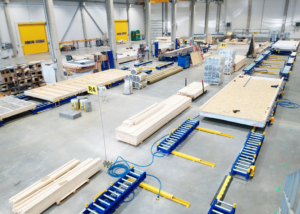 Modular houses assembly line equipment Moodulmajade koosteliin rulltee Линия сборки модульных домов